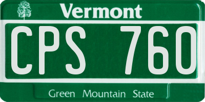 VT license plate CPS760