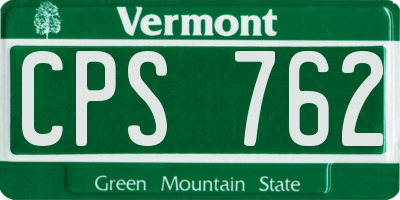 VT license plate CPS762