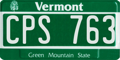 VT license plate CPS763