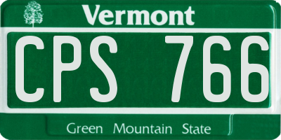 VT license plate CPS766