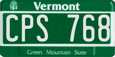 VT license plate CPS768