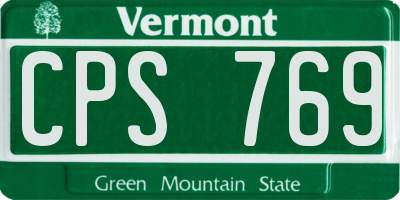 VT license plate CPS769