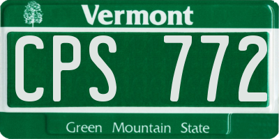 VT license plate CPS772