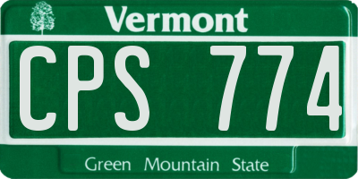VT license plate CPS774