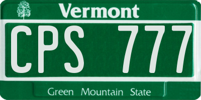 VT license plate CPS777