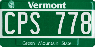 VT license plate CPS778