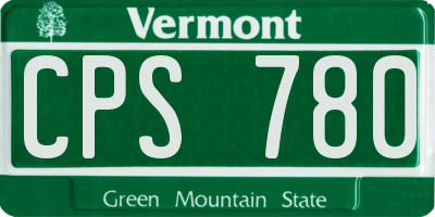 VT license plate CPS780