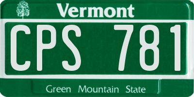VT license plate CPS781