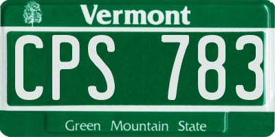 VT license plate CPS783