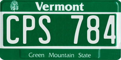 VT license plate CPS784