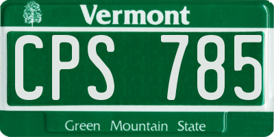 VT license plate CPS785