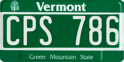 VT license plate CPS786