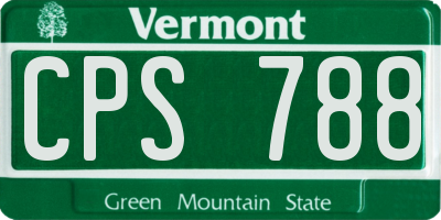 VT license plate CPS788