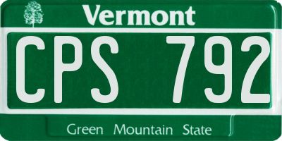 VT license plate CPS792