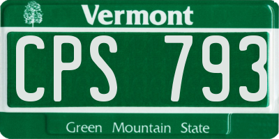 VT license plate CPS793