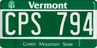 VT license plate CPS794