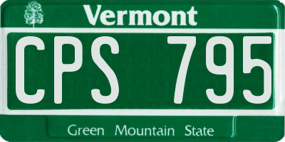 VT license plate CPS795