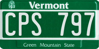 VT license plate CPS797