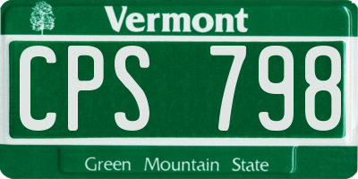 VT license plate CPS798