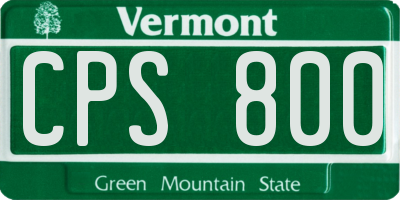 VT license plate CPS800