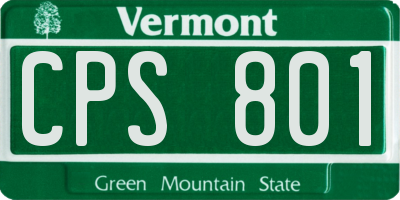 VT license plate CPS801