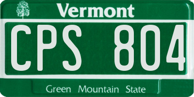 VT license plate CPS804