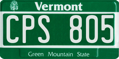 VT license plate CPS805