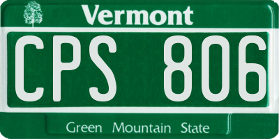 VT license plate CPS806