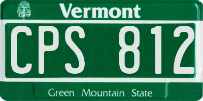VT license plate CPS812