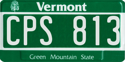 VT license plate CPS813