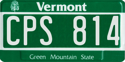 VT license plate CPS814