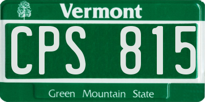 VT license plate CPS815