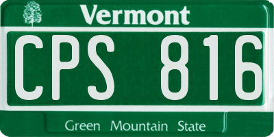 VT license plate CPS816