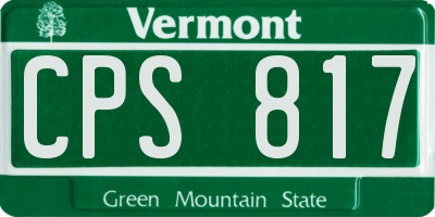 VT license plate CPS817