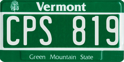 VT license plate CPS819