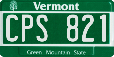 VT license plate CPS821