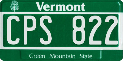 VT license plate CPS822