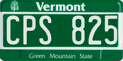 VT license plate CPS825