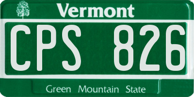 VT license plate CPS826