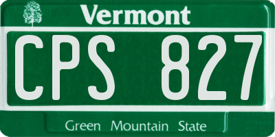 VT license plate CPS827