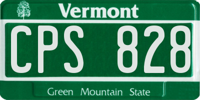 VT license plate CPS828