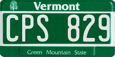 VT license plate CPS829
