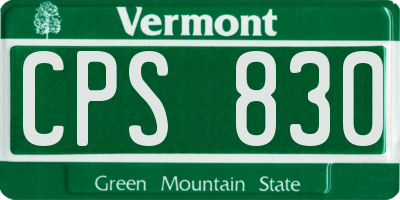 VT license plate CPS830