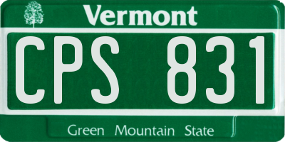VT license plate CPS831