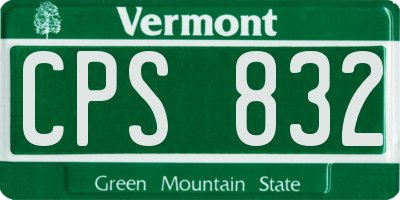 VT license plate CPS832