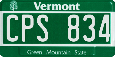 VT license plate CPS834