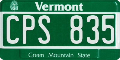 VT license plate CPS835