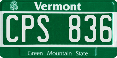 VT license plate CPS836