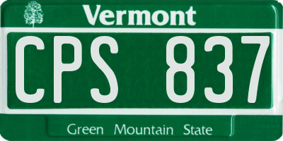 VT license plate CPS837