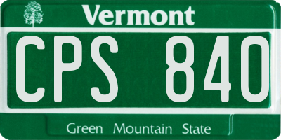 VT license plate CPS840